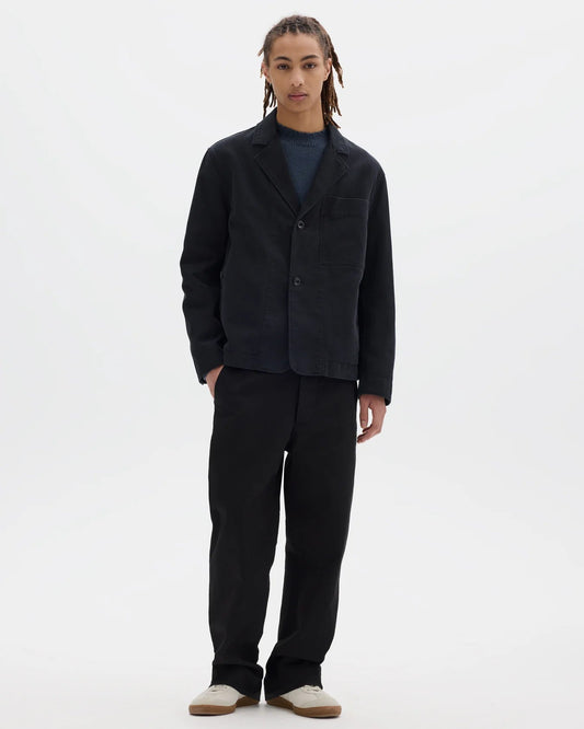 MHL. / Minimal Blazer Raised Cotton Drill / Black