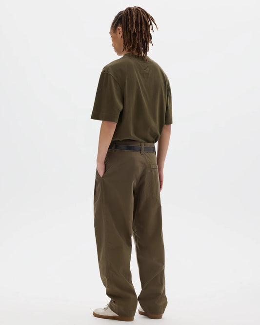MHL. Stitch Pleat Trousers — relaxed double-pleat trousers in organic cotton, corozo buttons, Vislon zip pocket. Made from 100% organic cotton. | oldpinetreeswear