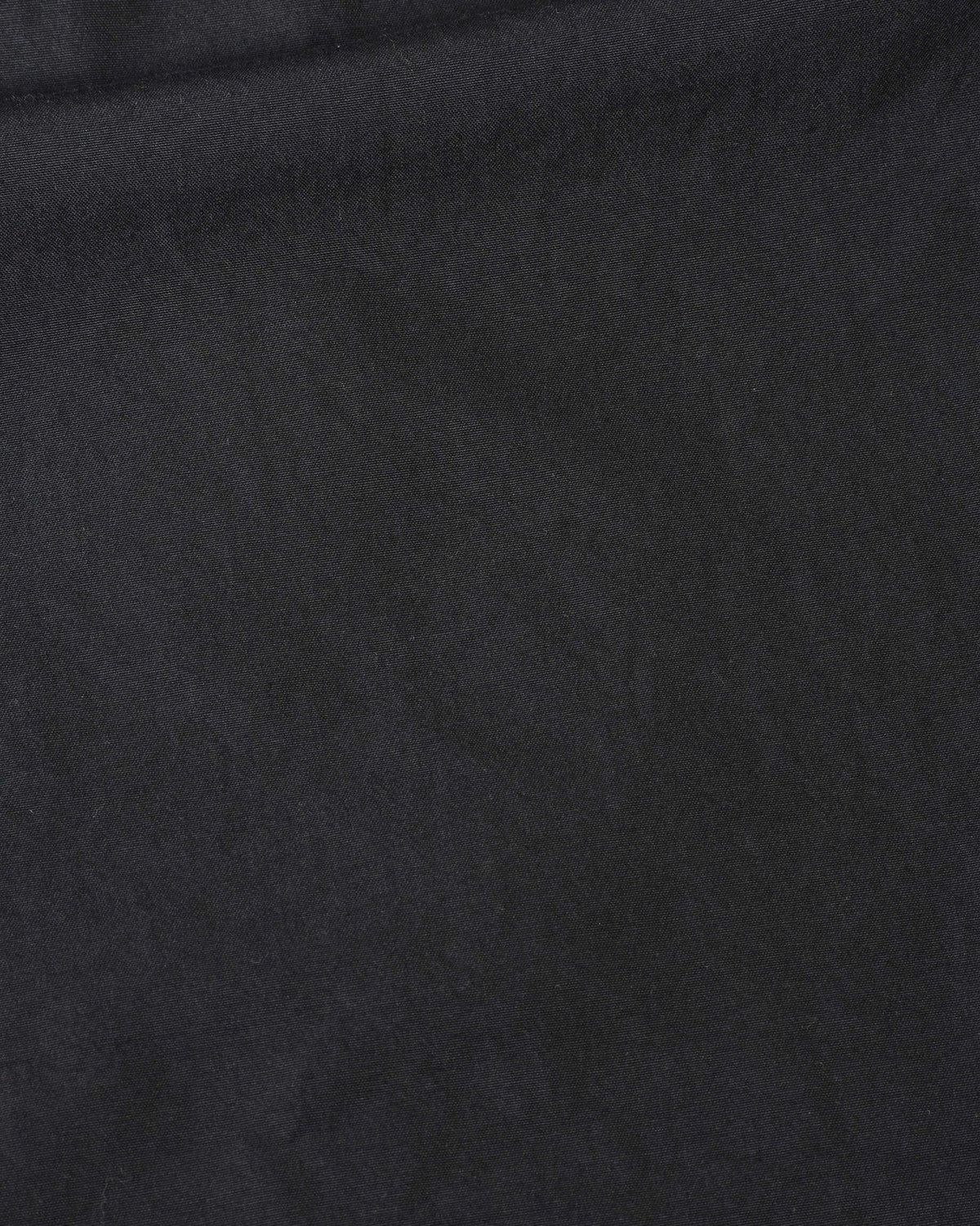 MHL. / Long Sleeve Offset Placket Polo Shirt Denim Plainweave / Black