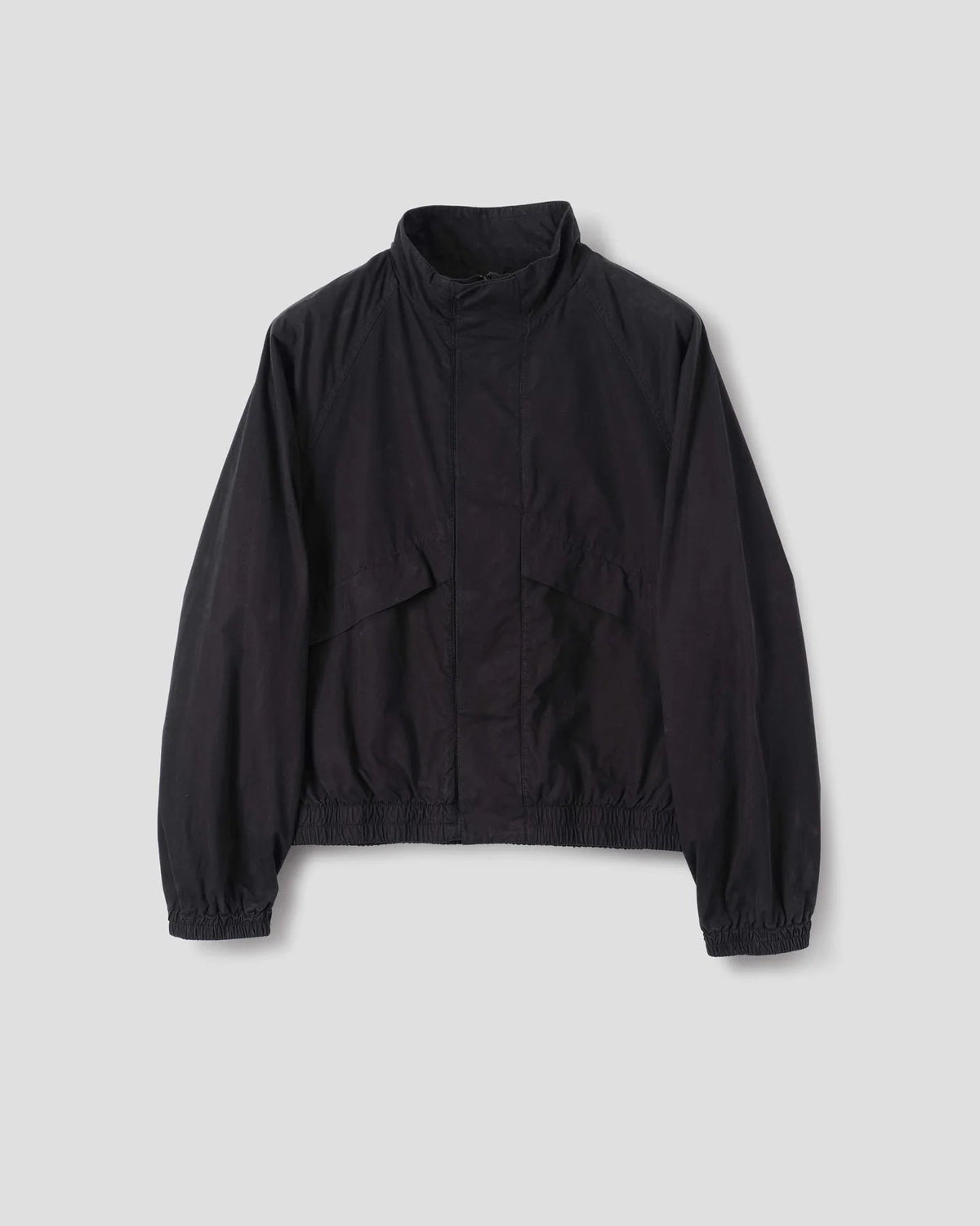 MHL. Track Jacket. regular-cut bomber in lightweight cotton poplin, raglan sleeves, elasticated hem, zip and press-stud closure. | oldpinetreeswear