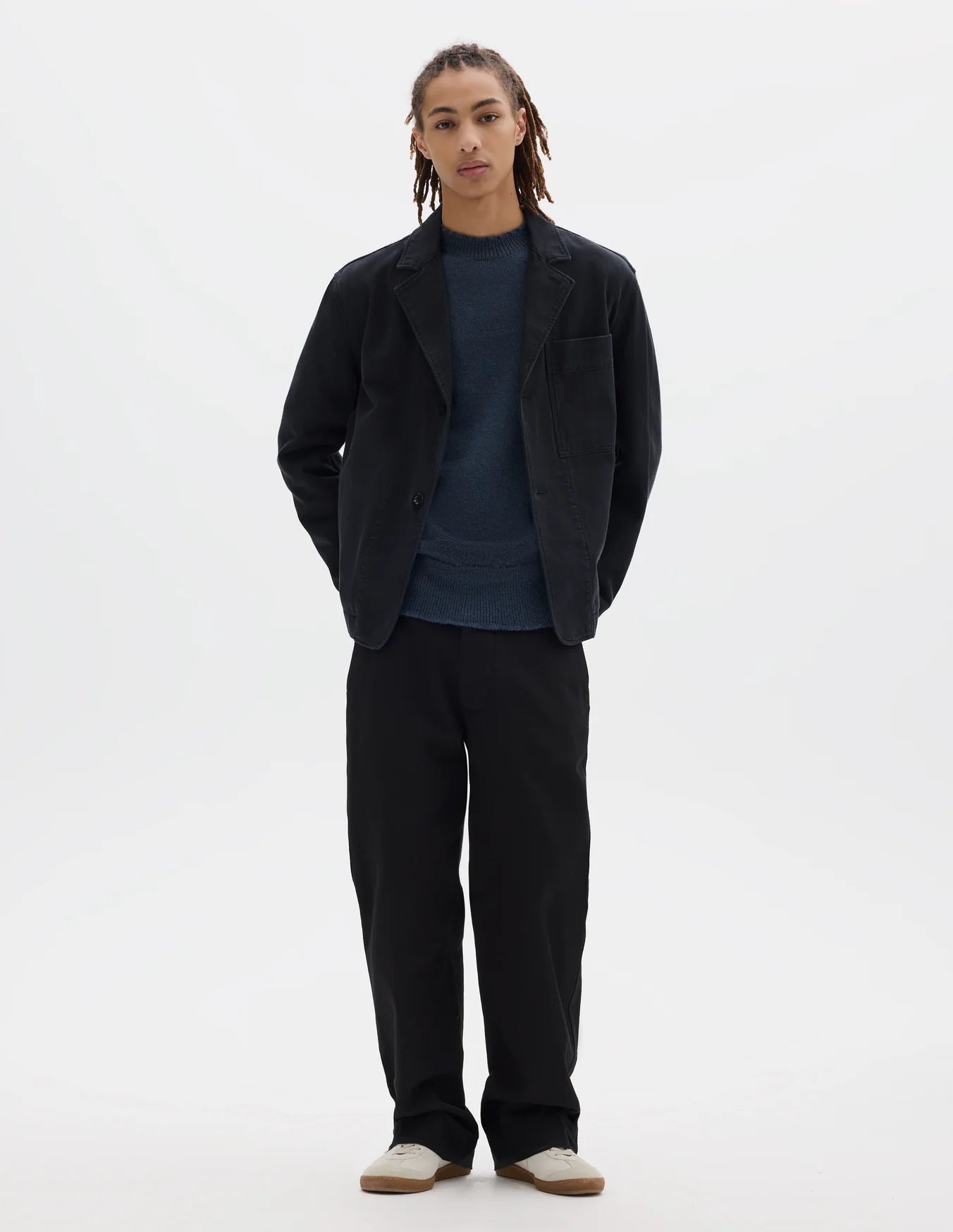MHL. Minimal Blazer Raised Cotton Drill Black