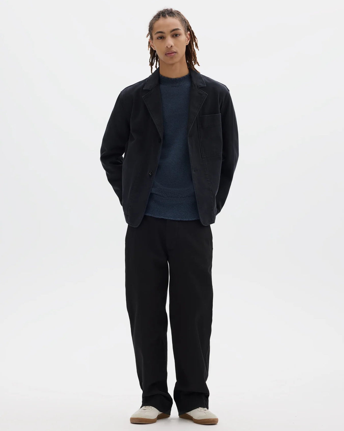 MHL. / Minimal Blazer Raised Cotton Drill / Black