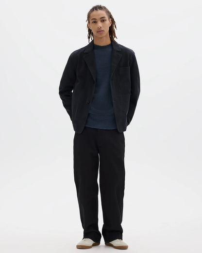 MHL. / Minimal Blazer Raised Cotton Drill / Black