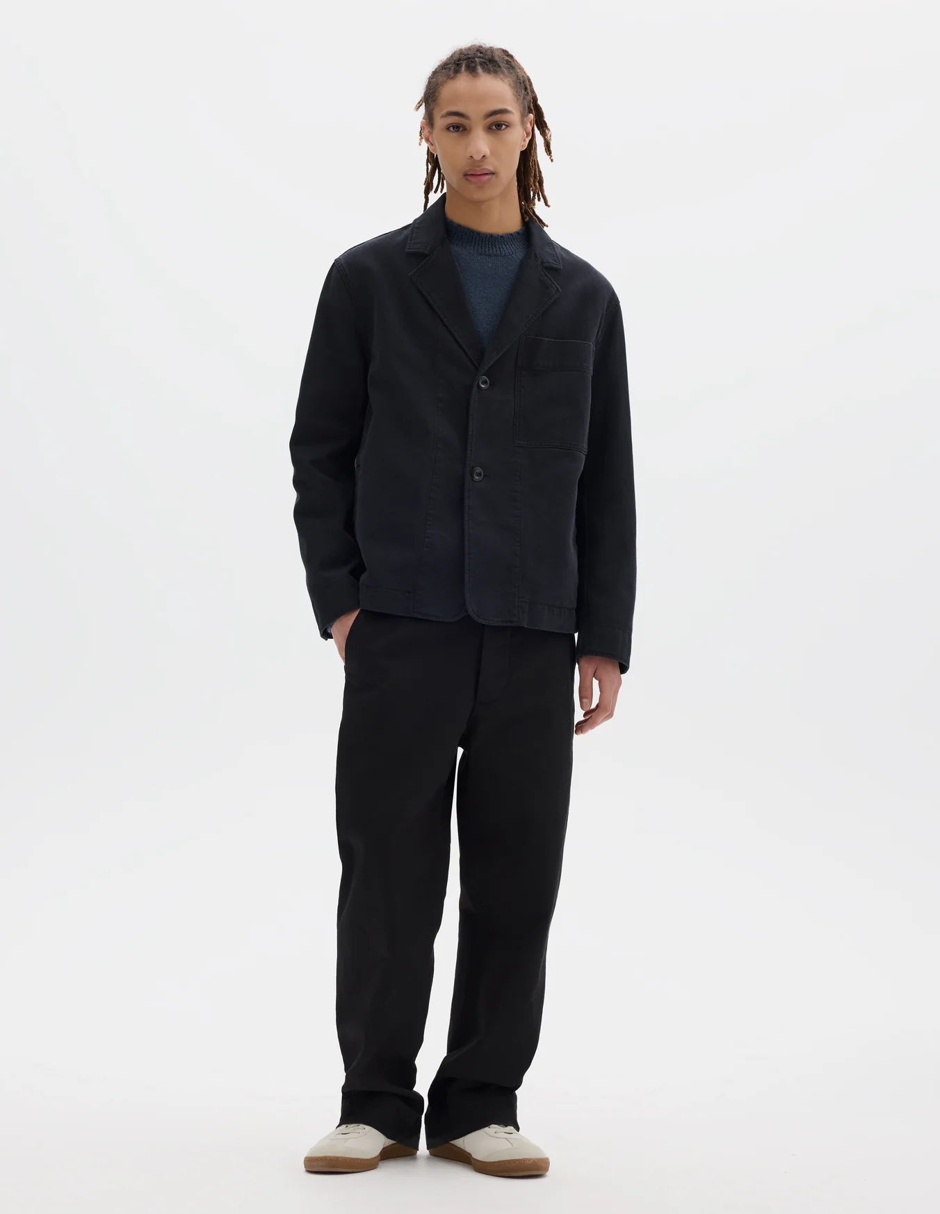 MHL. Minimal Blazer Raised Cotton Drill Black