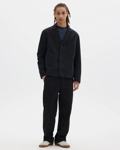 MHL. / Minimal Blazer Raised Cotton Drill / Black