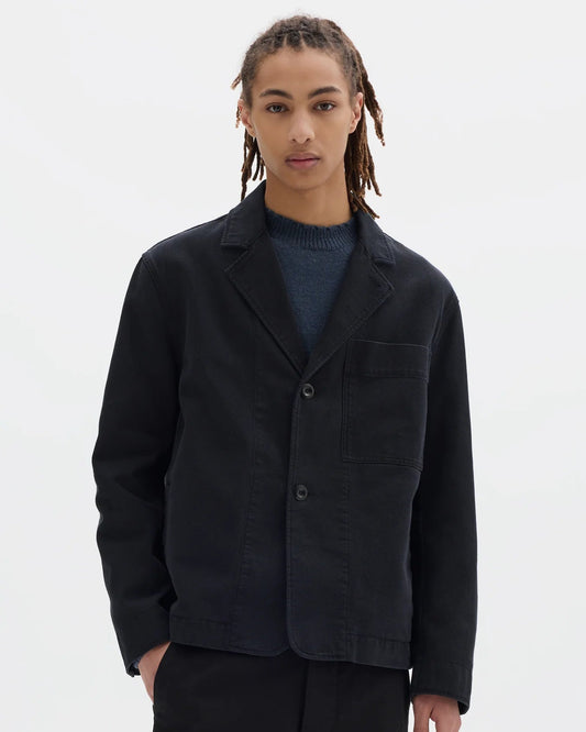 MHL. Minimal Blazer Raised Cotton Drill Black