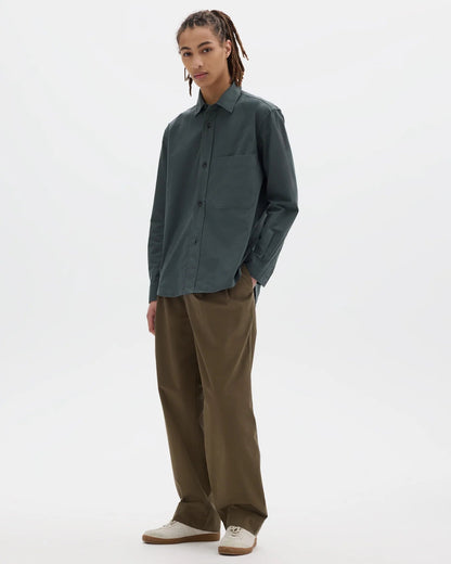 MHL. / Basic Shirt Sanded Cotton Poplin / Storm