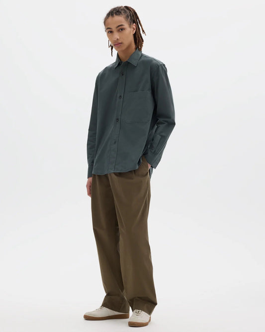 MHL. / Basic Shirt Sanded Cotton Poplin / Storm