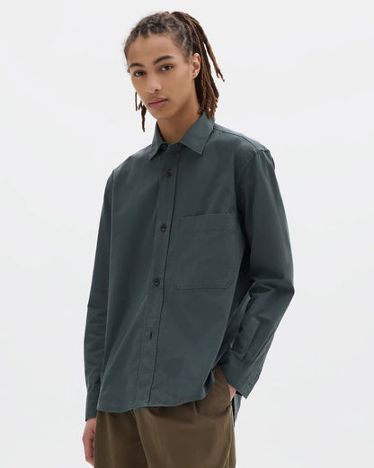 MHL. / Basic Shirt Sanded Cotton Poplin / Storm