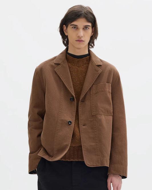MHL. Minimal Blazer Raised Cotton Drill Tobacco