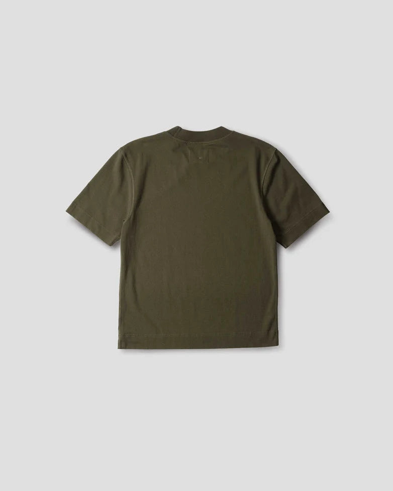 MHL. Flatlock Crew Neck Top Matte Jersey Olive