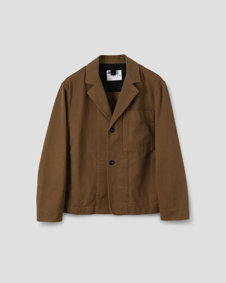 MHL. Minimal Blazer Raised Cotton Drill Tobacco