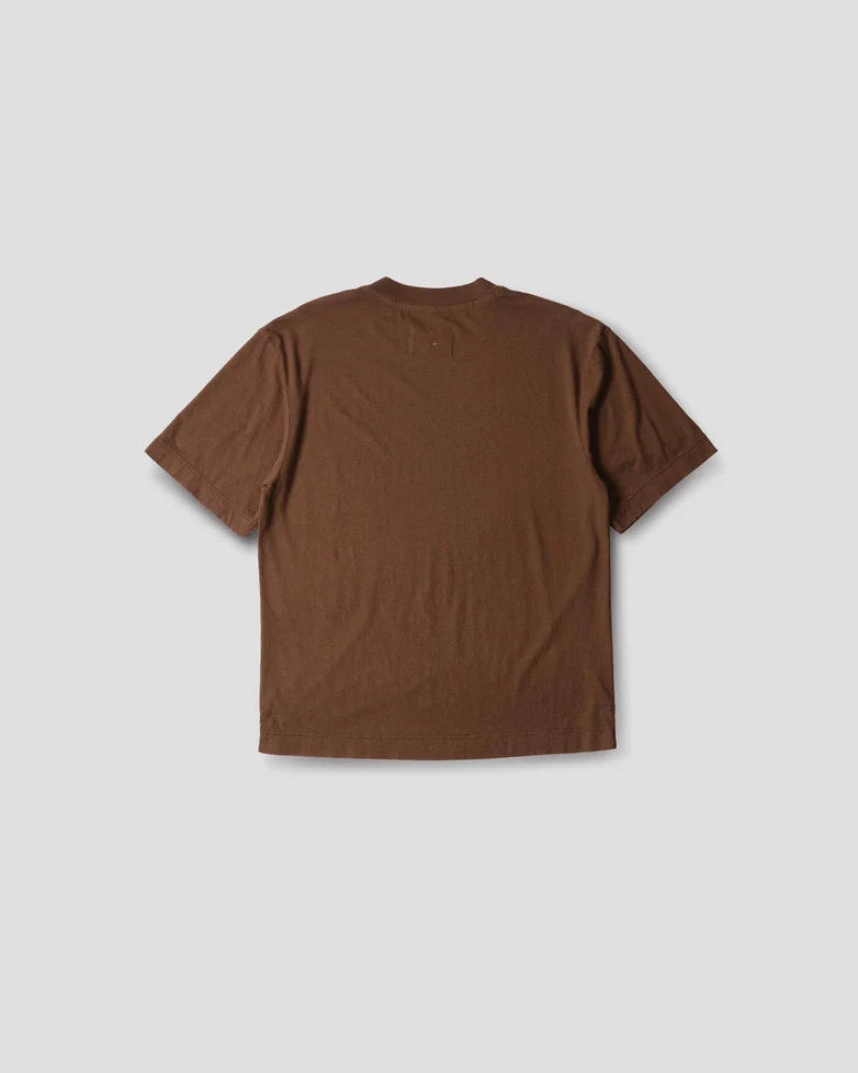 MHL. Simple T-Shirt Cotton Linen Jersey Chestnut