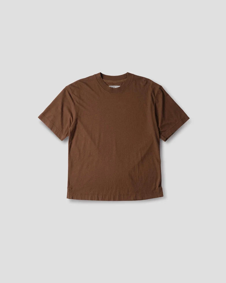 MHL. Simple T-Shirt Cotton Linen Jersey Chestnut