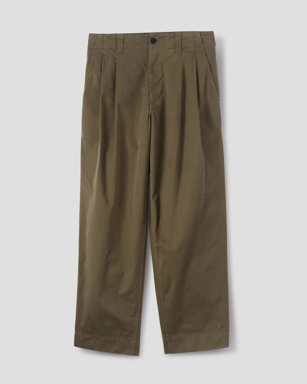 MHL. Stitch Pleat Trousers — relaxed double-pleat trousers in organic cotton, corozo buttons, Vislon zip pocket. Made from 100% organic cotton. | oldpinetreeswear