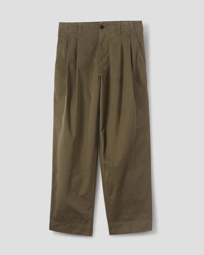 MHL. Stitch Pleat Trousers — relaxed double-pleat trousers in organic cotton, corozo buttons, Vislon zip pocket. Made from 100% organic cotton. | oldpinetreeswear